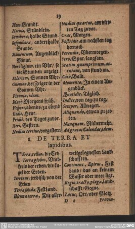 8. De Terra Et lapidibus
