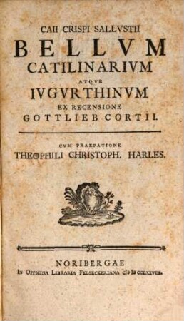 Caii Crispi Sallvsti Bellum Catilinarivm Atqve Ivugvrthinvm