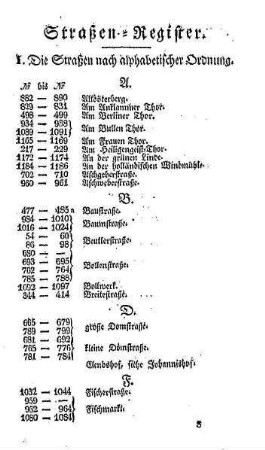 Straßen=Register