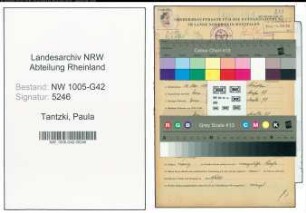 Entnazifizierung Paula Tantzki , geb. 14.11.1895 (Putzmacherin)