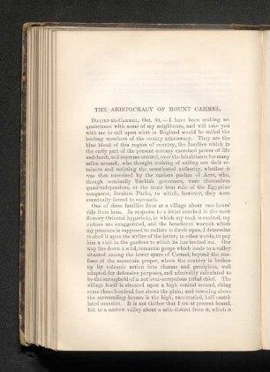 The Aristocracy of Mount Carmel.