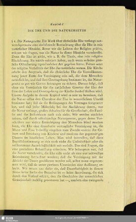 Kapitel I. Die Ehe Und Die Naturgesetze