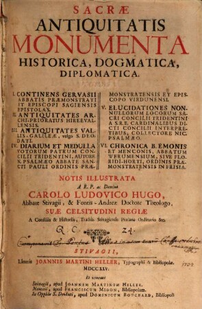 Sacrae antiquitatis monumenta hist. dogm. a Gervasio ...