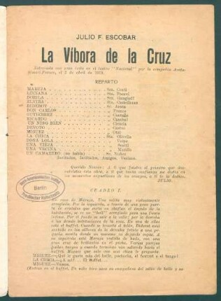 1919003902: La vibora de la cruz