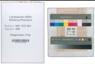 Entnazifizierung Fritz Riegermann , geb. 11.09.1894 (Lehrer)