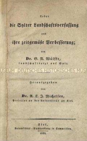 Abhandlung über die Verfassung der Insel Sylt