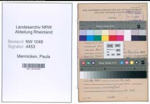 Entnazifizierung Paula Mennicken , geb. 22.07.1899 (Lehrerin)