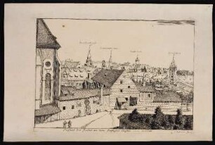 Prospect der findel an dem Parfüsser Closter. 1700. in Nürnb. - Klosteranlage des ehemaligen Franziskanerklosters Nürnberg, Nürnberg; Findelhaus, Nürnberg