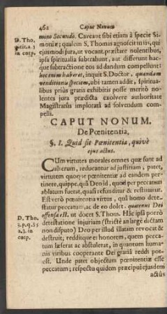 Caput Nonum. De Poenitentia