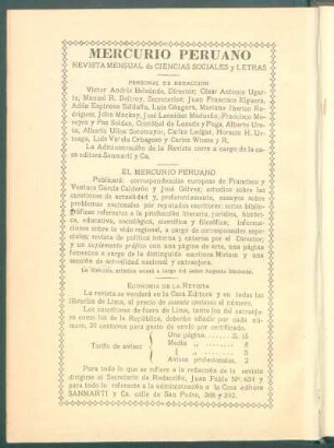 "Mercurio Peruano" - [Pie de imprenta]