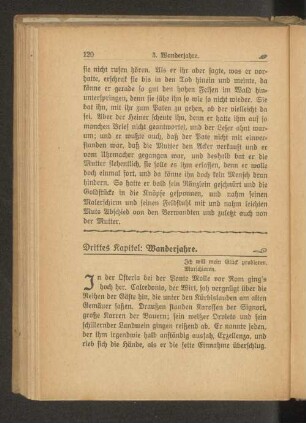 Drittes Kapitel: Wanderjahre.