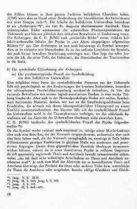 b) Die symbolische Offenbarung der Archetypen