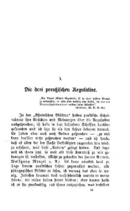Die drei preußischen Regulative