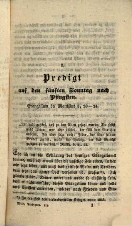 Predigten auf alle Sonn- und Festtage des katholischen Kirchenjahres : gehalten in dem löblichen Erz-Domstifte Mainz in den Jahren 1528 - 1554, 1,3. Vom fünften bis auf den letzten Sonntag nach Pfingsten