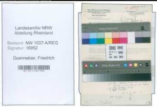 Entnazifizierung Friedrich Duennebier , geb. 23.05.1904 ()