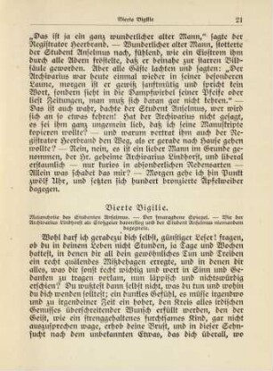 Vierte Vigilie: Melancholie des Studenten Anselmus …