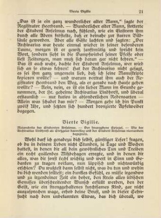 Vierte Vigilie: Melancholie des Studenten Anselmus …