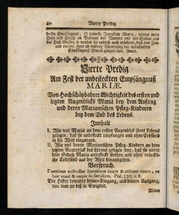 40-53, Vierte Predig am Fest der unbefleckten ...