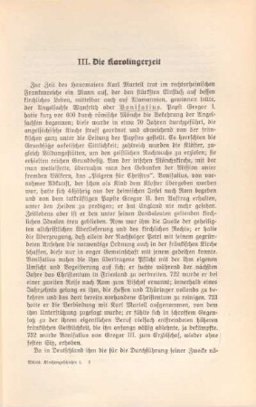 III. Die Karolingerzeit