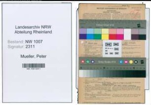 Entnazifizierung Peter Mueller , geb. 10.08.1889 (Amtsrentmeister)