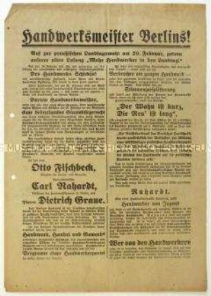 Aufruf der Deutschen Demokratischen Partei zur preußischen Landtagswahl 1921
