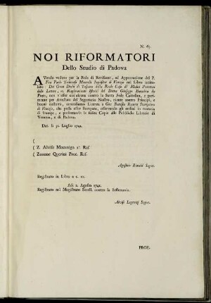 Noi Riformatori Dello Studio di Padova