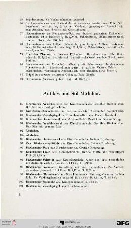 Antikes und Stil-Mobiliar (Nr. 87-196)
