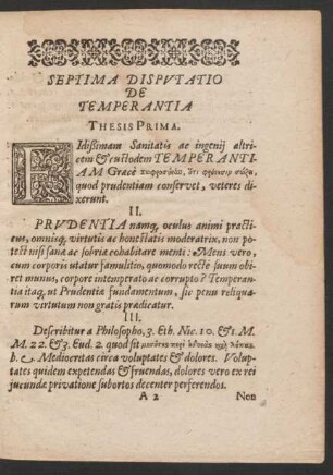 Septima Disputatio De Temperantia