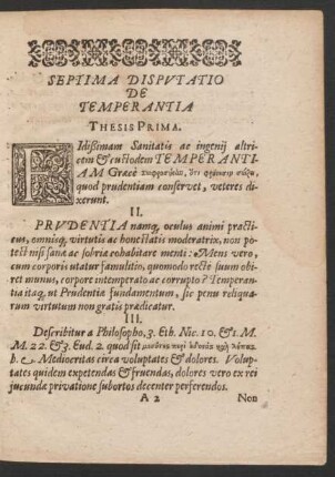 Septima Disputatio De Temperantia