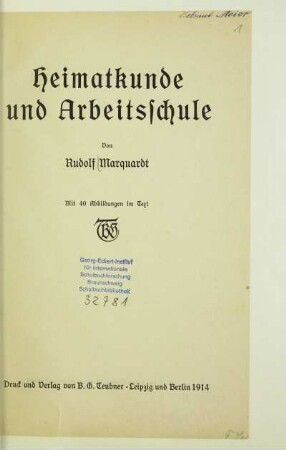 Heimatkunde und Arbeitsschule