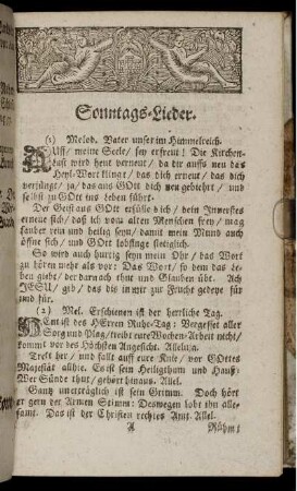 Sonntags-Lieder. - Weyhnacht-Lieder.