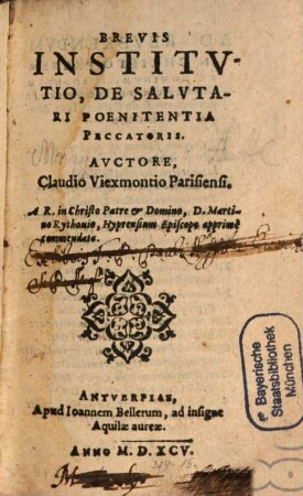 Brevis Institvtio, De Salvtari Poenitentia Peccatoris