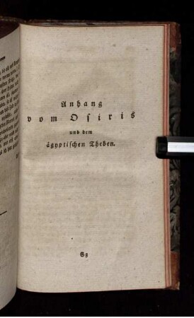 VI. Anhang vom Osiris und dem ägyptischen Theben