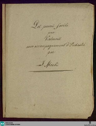 Potpourris - Don Mus.Ms. 1307 : vlc, orch; D