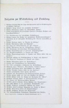 Aufgaben zur Wiederholung und Vertiefung