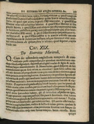 Cap. XIX. De Exercitio Moriendi.