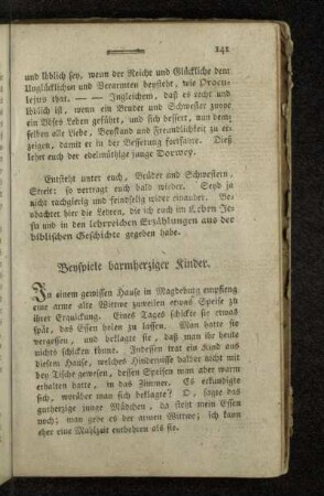 Beyspiele barmherziger Kinder.