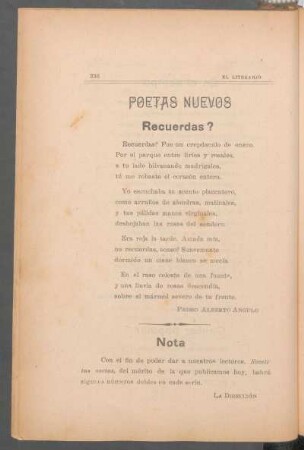 Recuerdas? : Poetas nuevos