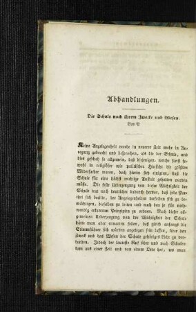 ¬Die¬ Schule nach ihrem Zwecke und Wesen