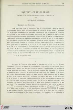 2: Rapport à M. Jules Ferry, ministre de l'instruction publique sur une mission en Italie, [1]