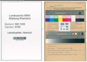 Entnazifizierung Heinrich Lehmkuehler , geb. 01.05.1898 (Hauer)
