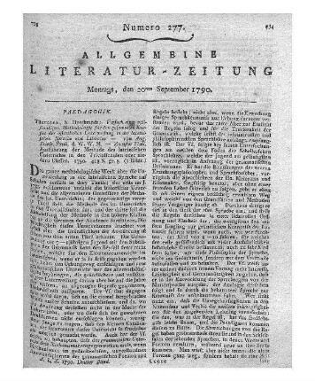 Magazin für öffentliche Schulen und Schullehrer. Bd. 1, St. 1. Bremen: Cramer 1790