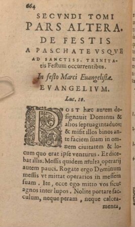 In Festo Marci Euangelistae. Evangelivm.