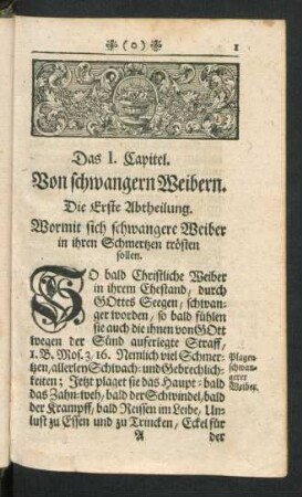 Das I. Capitel. Von schwangern Weibern