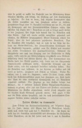 Dritter Wechsel im Commando