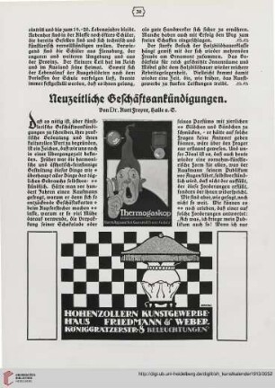 Neuzeitliche Geschäftsankündigungen