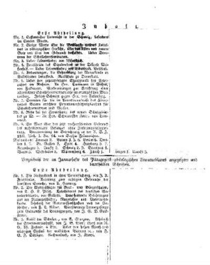 Inhaltsverzeichnis der Allgemeinen Schulzeitung : [Januar 1827, Heft 1 - 9]