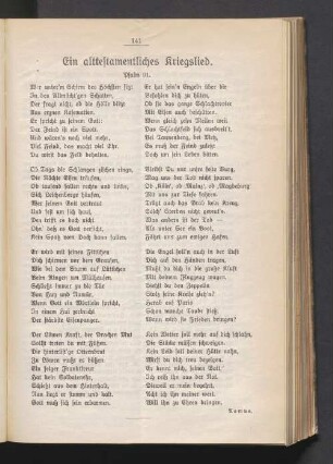 Ein alttestamentliches Kriegslied