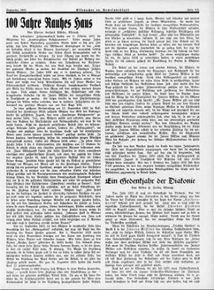 Ein Gedenkjahr der Diakonie / H. Scriba