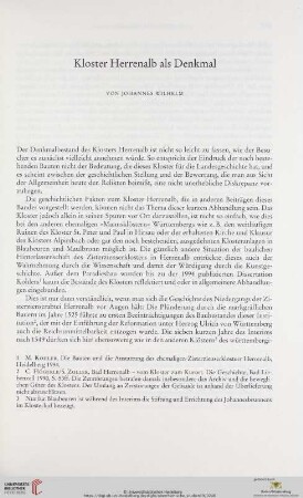 Kloster Herrenalb als Denkmal